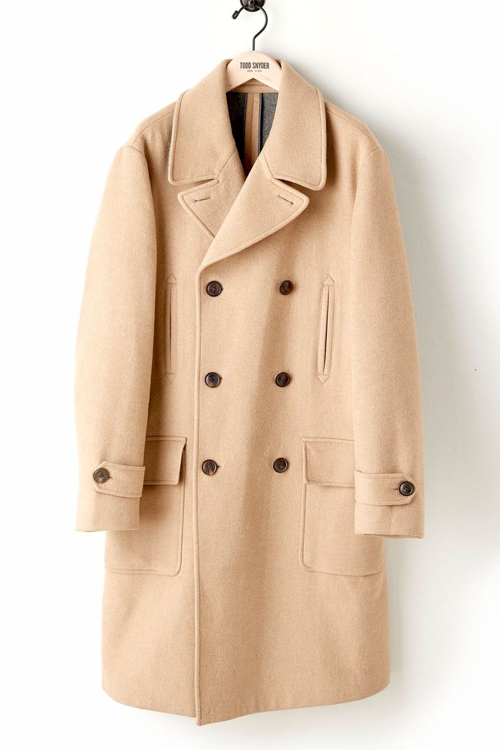 Italian Wool Double Breasted Officer Topcoat 