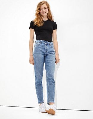 AE Stretch Crossover Highest Waist Mom Jean