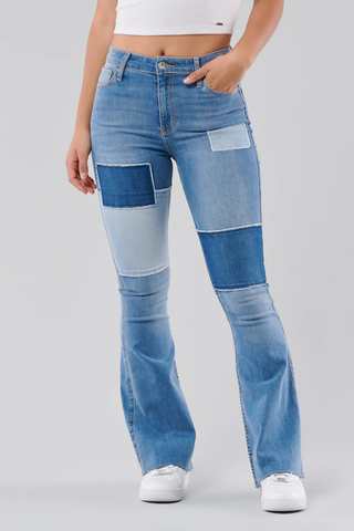 Patchwork Flare Jeans
