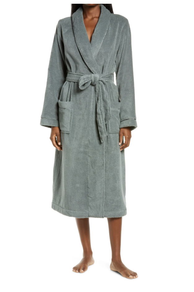 Pure organic cotton terry hooded robe