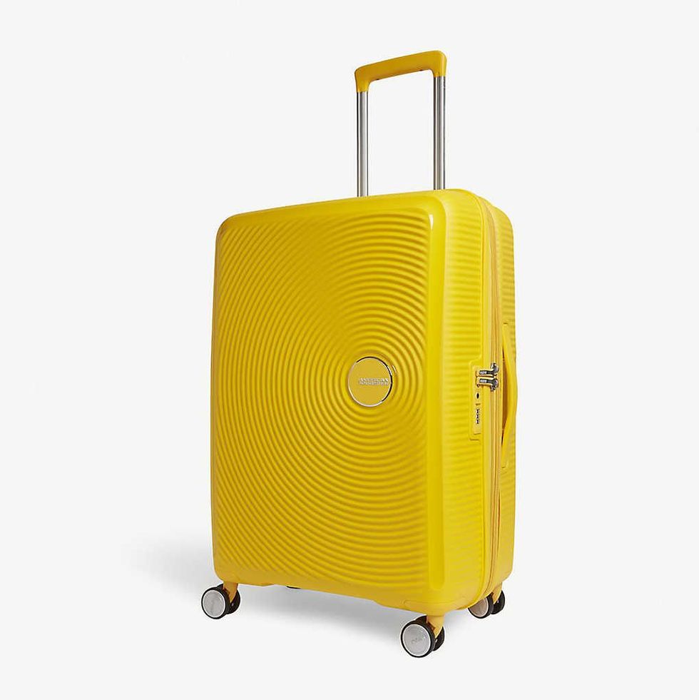 AMERICAN TOURISTER 黃色硬殼登機行李箱