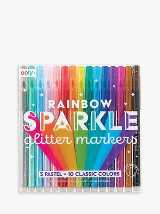 Rainbow Glitter Markers, 15 Pack