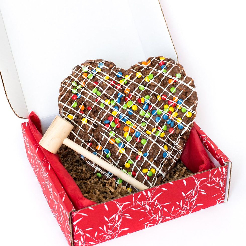 Heart Shaped Chocolate Pizza with Mallet