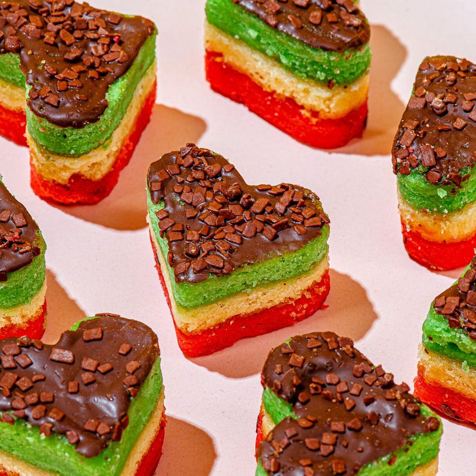 Heart-Shaped Rainbow Cookies - 18 Pack