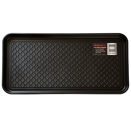 Great Working Tools Boot Trays for Entryway, Set of 2 Heavy Duty Shoe Trays  All Season Muddy Mats Wet Shoe Tray Snow Boot Tray - Wavy Black, 30 x 15