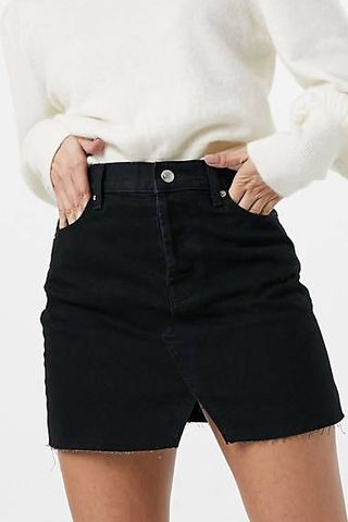 ASOS DESIGN denim 'original' mini skirt in black
