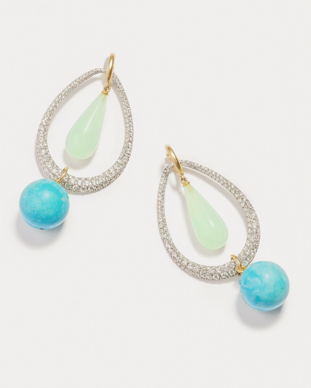 One of a Kind Pavé Gumball Swing Hoops