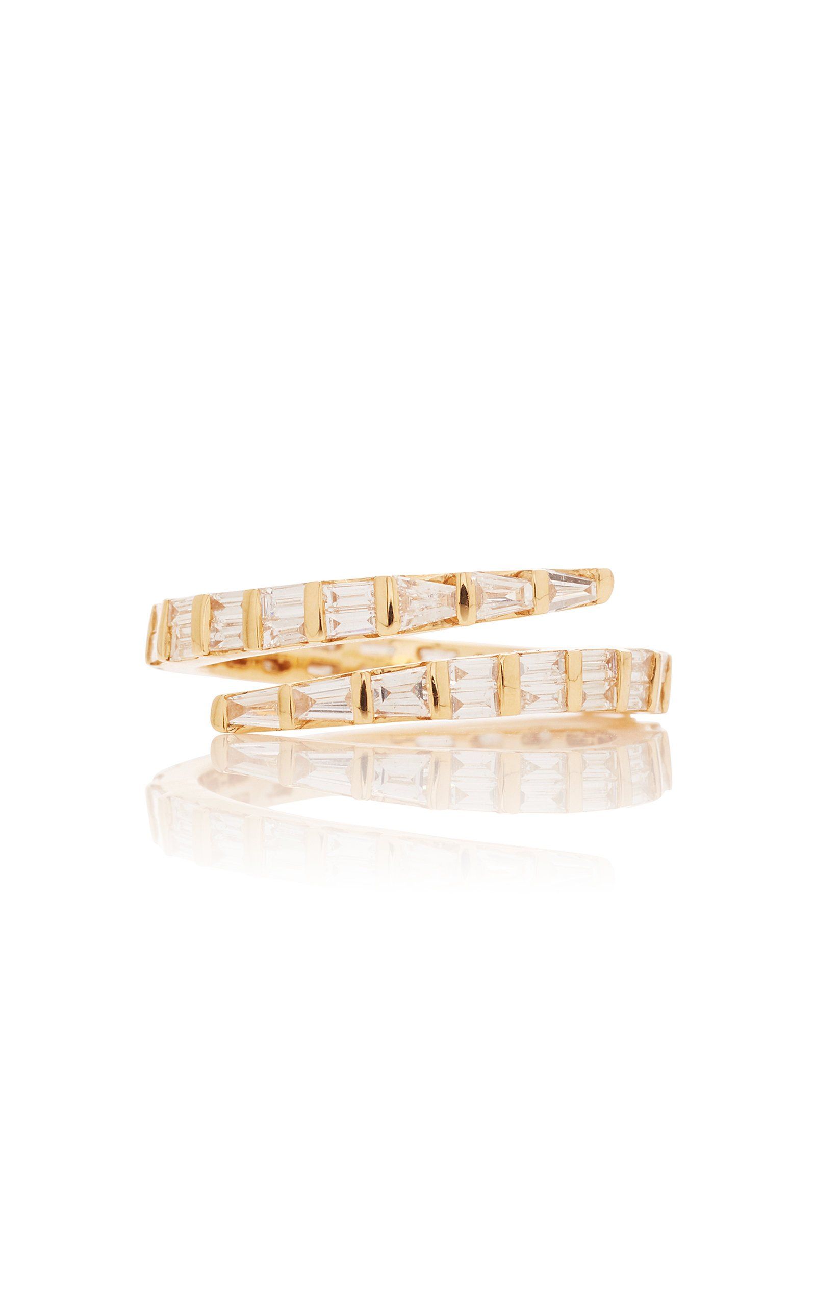 Two Row Baguette Diamond Coil Ring