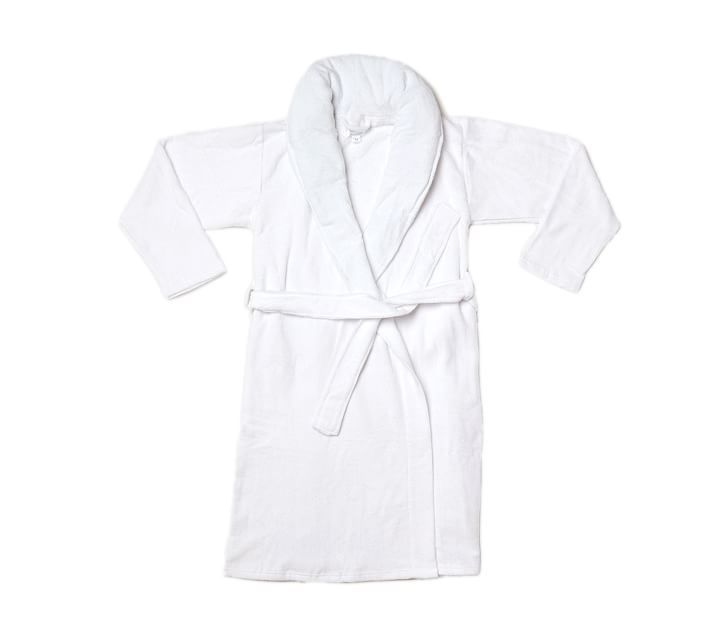 Adore Home Mens and Ladies 100% Cotton Terry Toweling Shawl Collar White Bathrobe Dressing Gown Bath Robe 