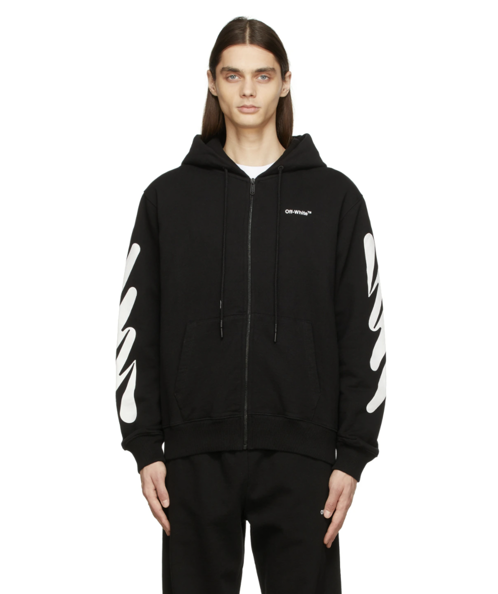 off white zip up jacket