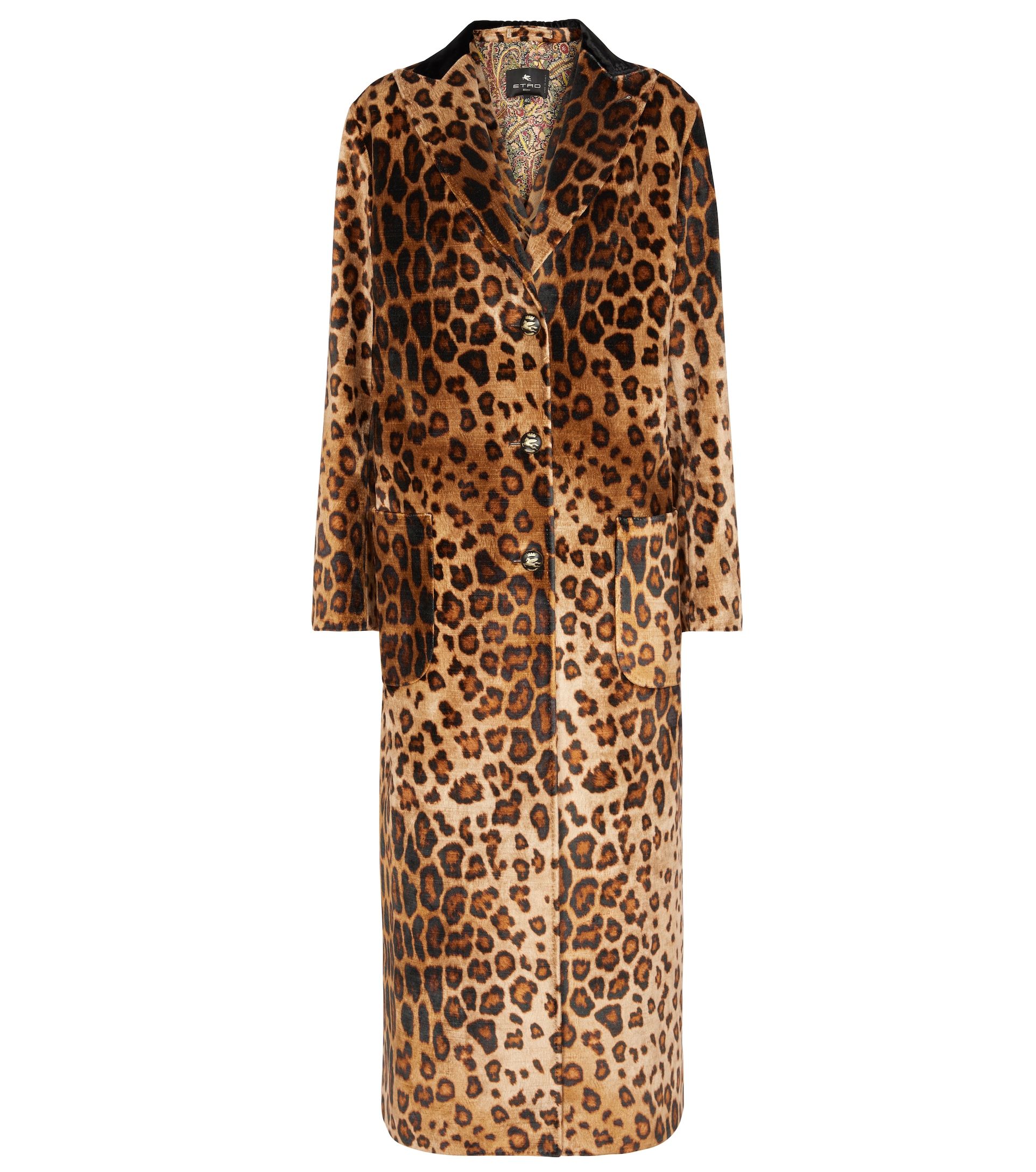 Velvet leopard print outlet coat