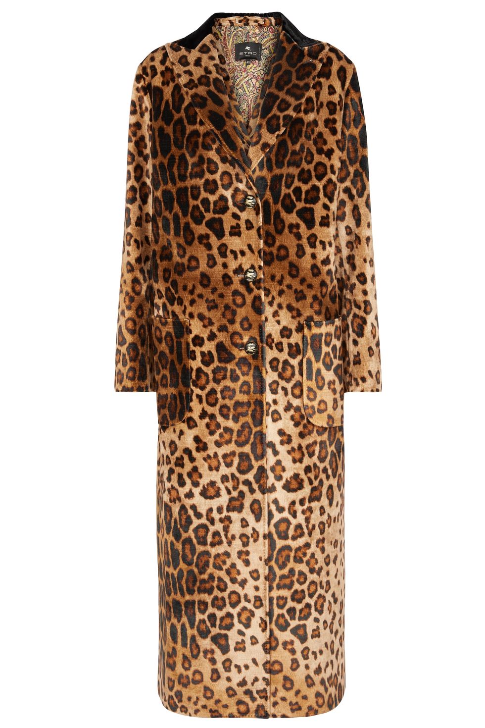 Leopard-print velvet coat