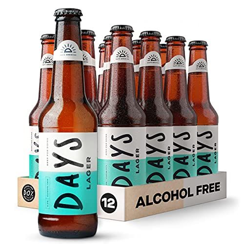 Days – Alcohol Free Beer – 12 x 330ml - 0.0% Non-Alcoholic Lager, Low Calories, Vegan, Natural Ingredients – Locally Sourced Scottish Water and Malt Barley – Clean & Crisp Lager