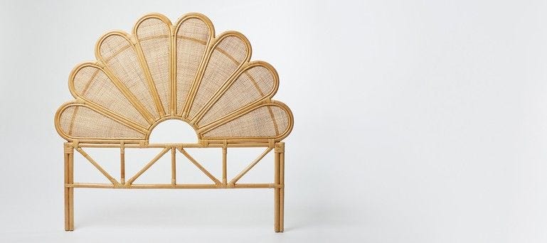 Bali Natural Rattan Flora Double Headboard
