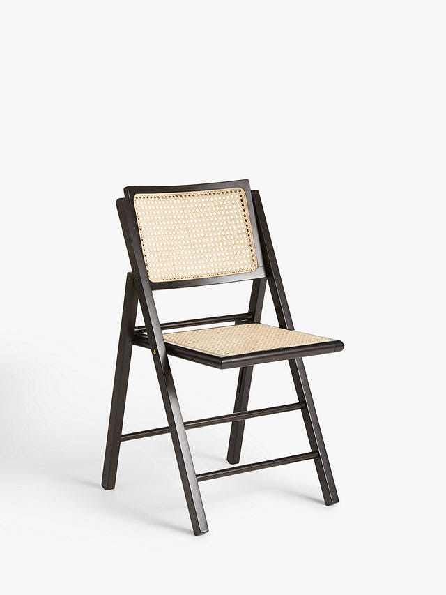 ANYDAY John Lewis & Partners Rattan Folding Chair, Black