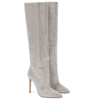 Embellished Suede Knee-High Boots