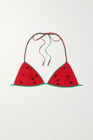 Crocheted Cotton Triangle Bikini Top