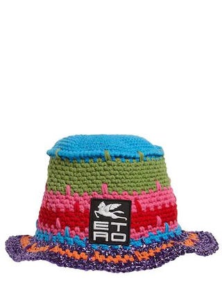 Logo Multicolour Crochet Bucket Hat