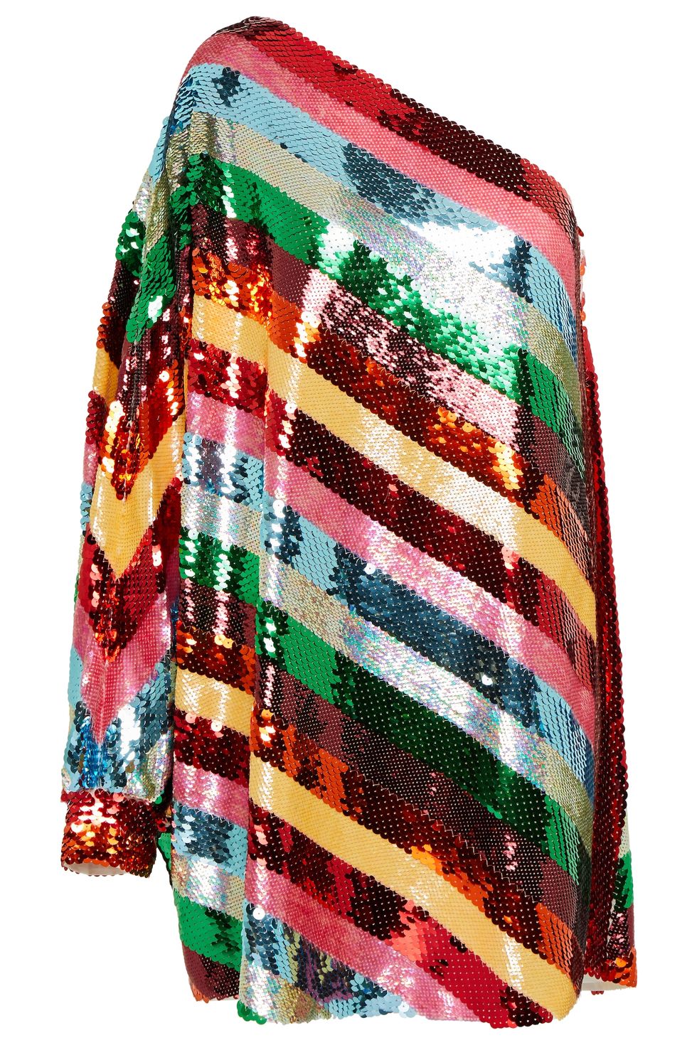 Striped Sequinned Silk Chiffon Minidress