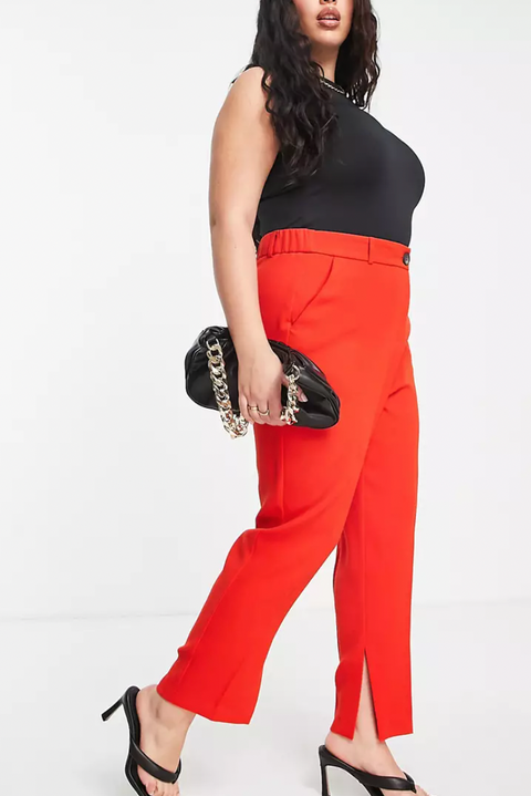 Black shirt and Red Pants Outfit Ideas