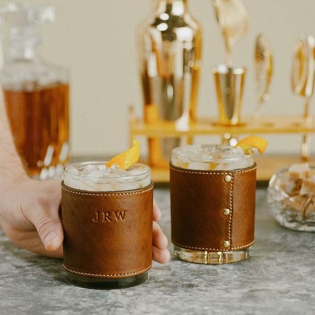 Leather-Wrapped Bar Glasses