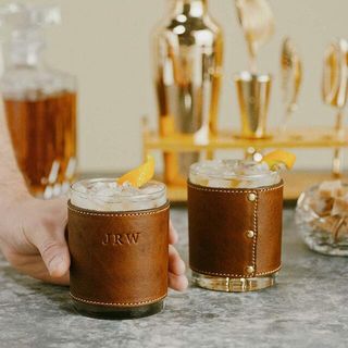 Leather Wrapped Bar Glasses
