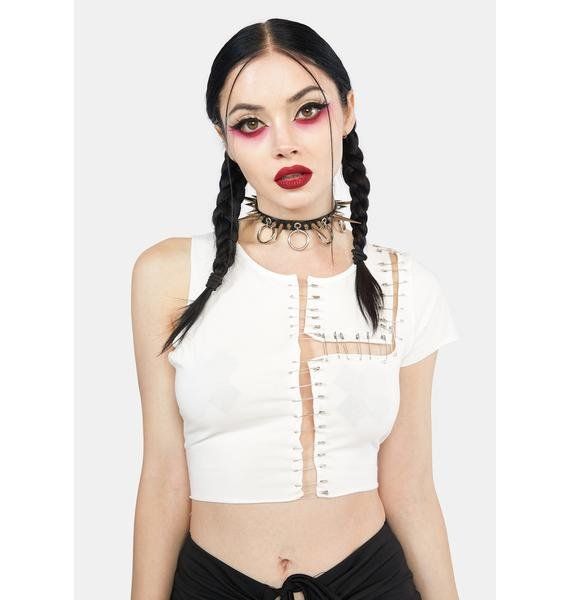 Miss Unstoppable Safety Pin Crop Top