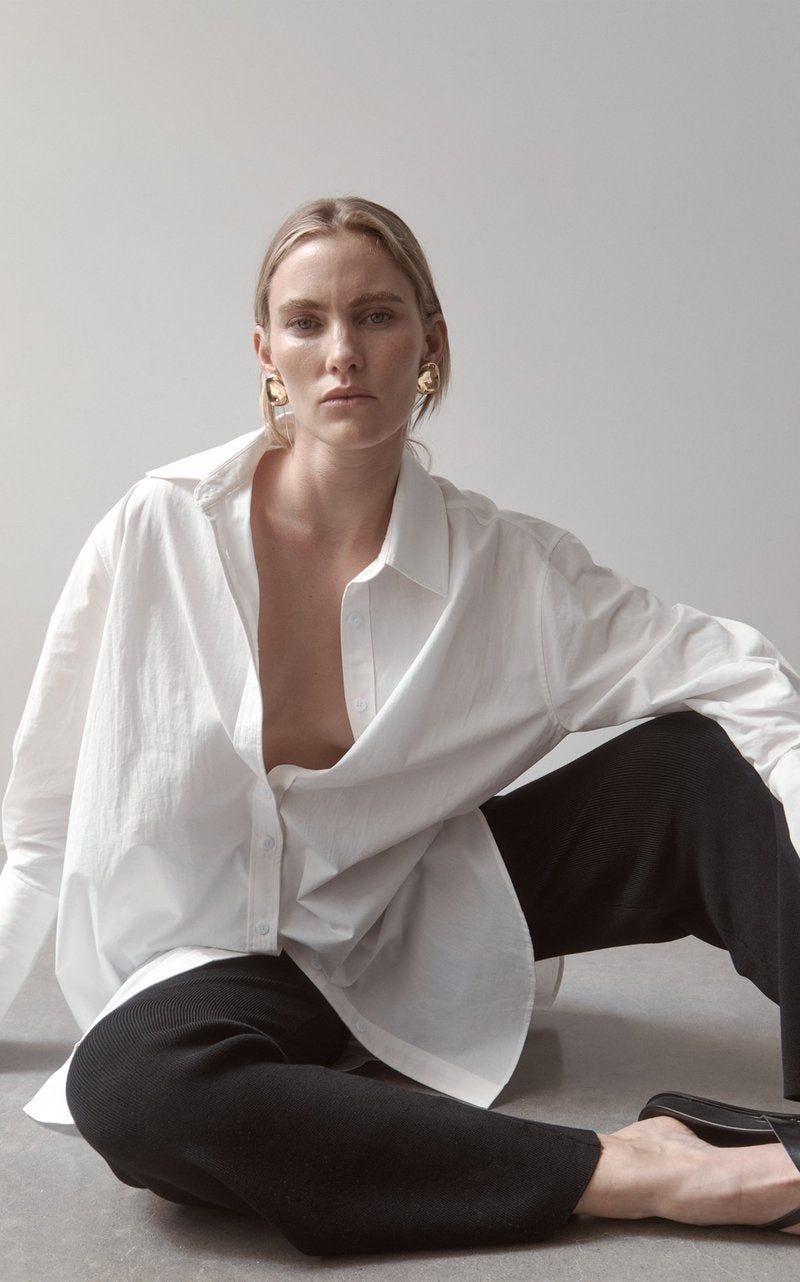Oversized Cotton Button-Down Shirt