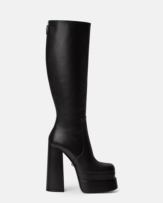 Leather Platform Knee-High boots