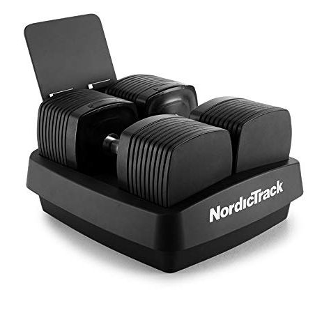 NordicTrack 50 Lb. iSelect Adjustable Dumbbells, Compatible with Alexa, Sold as Pair