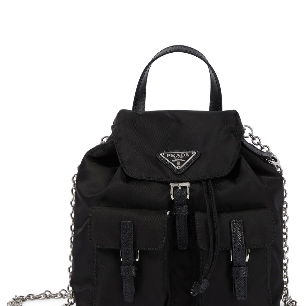 Mini black nylon backpack