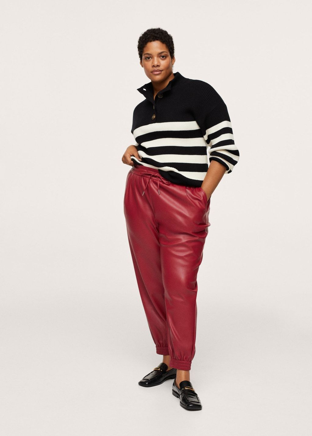 Sydne Style shows how to wear red pants for fall in lovers and friends   Sydne Style