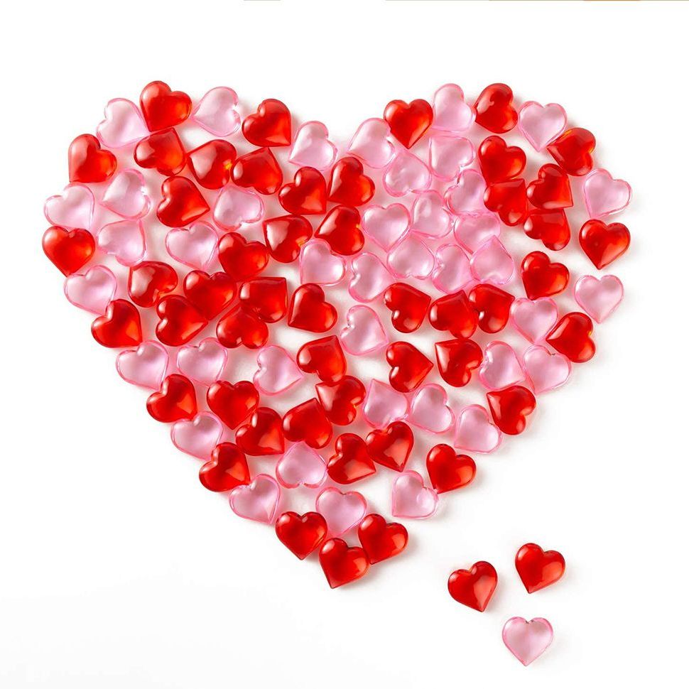 Red Acrylic Hearts Vase Filler