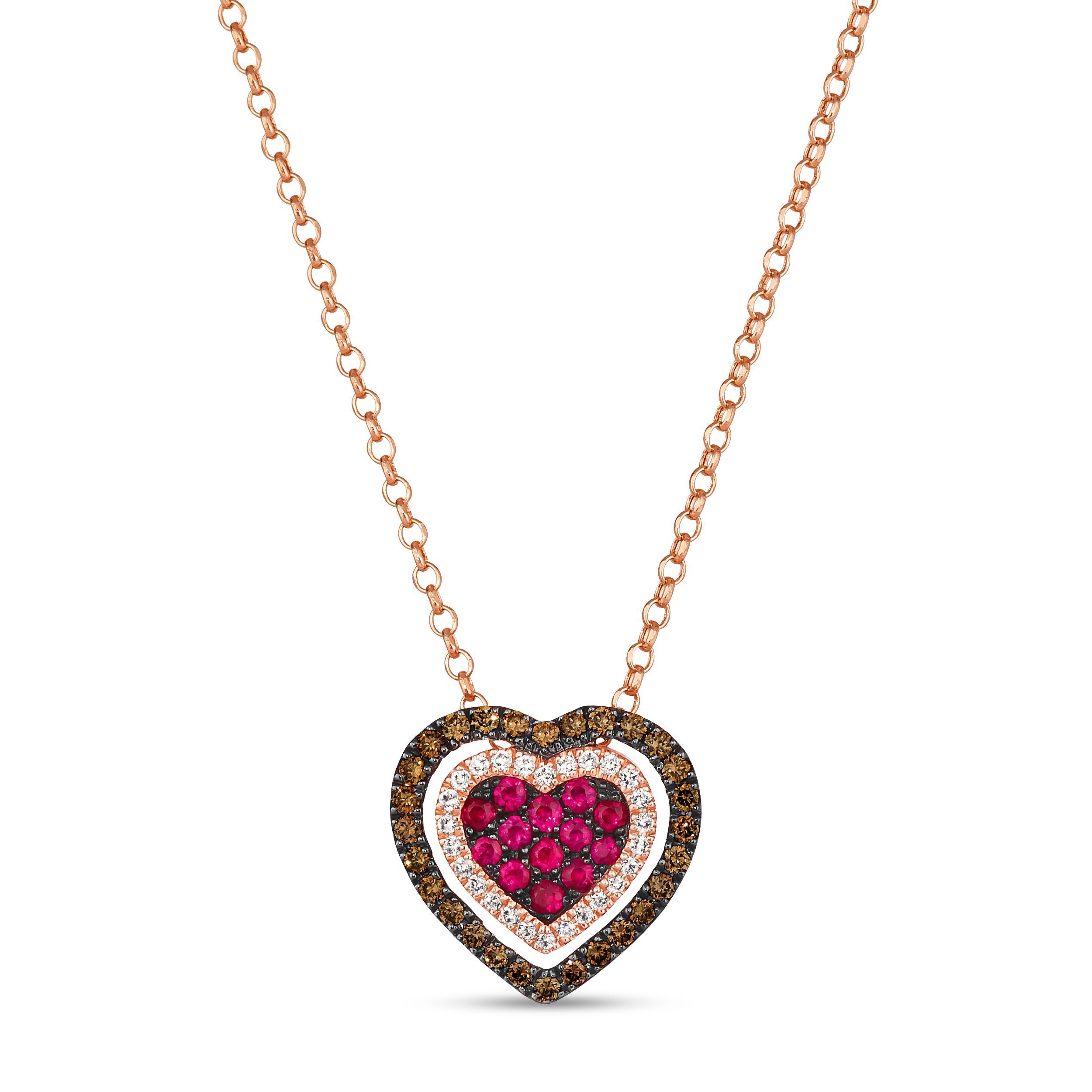 levian ruby heart necklace