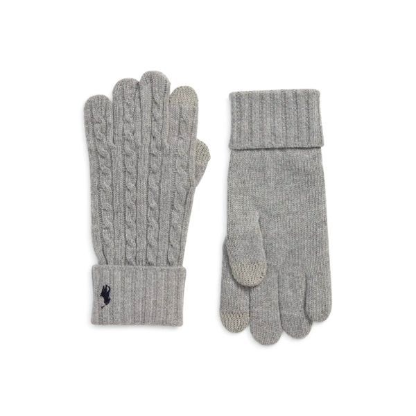 Cable Merino Wool Blend Gloves