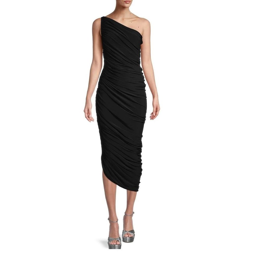 Diana Ruched One-Shoulder Gown