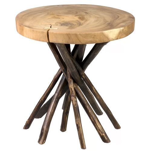 Selah Wood Tree Stump End Table