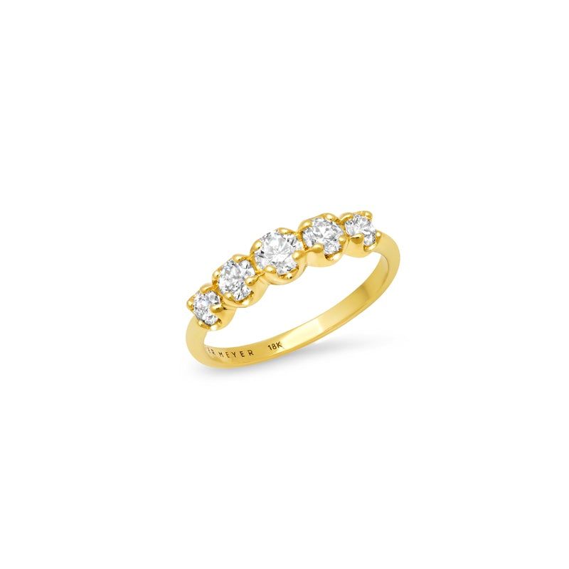 Buy Sleek Yellow Gold and Diamond Finger Ring Online | ORRA