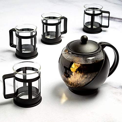 Half Moon Teapot Set with Tea Cups