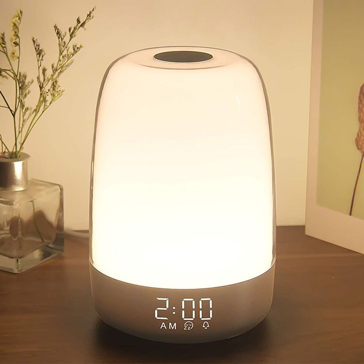  Wake Up Light Sunrise Alarm Clock for Kids, Heavy Sleepers,  Bedroom, with Sunrise Simulation, Sleep Aid, Dual Alarms, FM Radio, Snooze,  Nightlight, Daylight, 7 Colors, 7 Natural Sounds, Ideal for Gift 