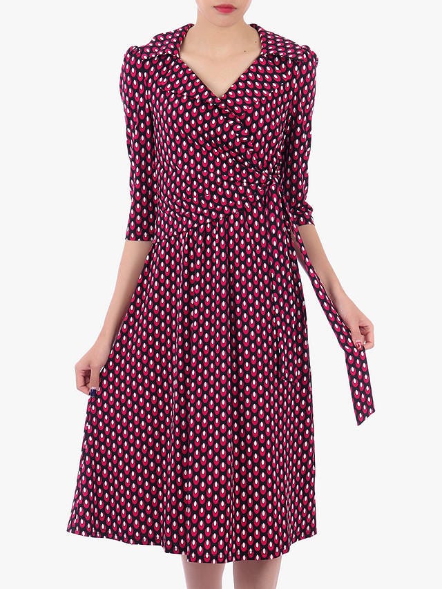Jolie Moi Printed Jersey Shirt Midi Dress, Pink Geo