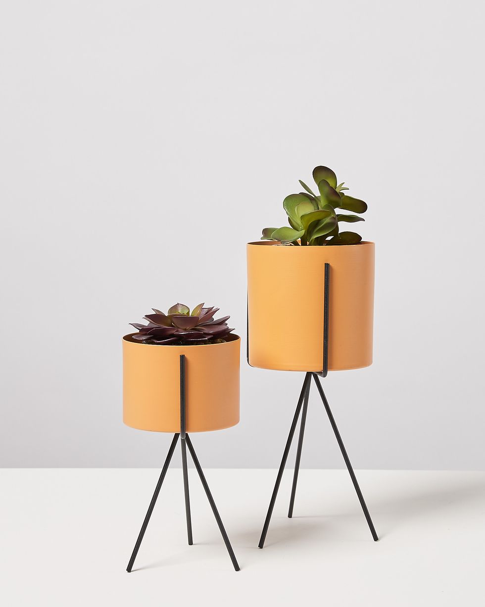 Black Pedestal Plant Pots Set of Two