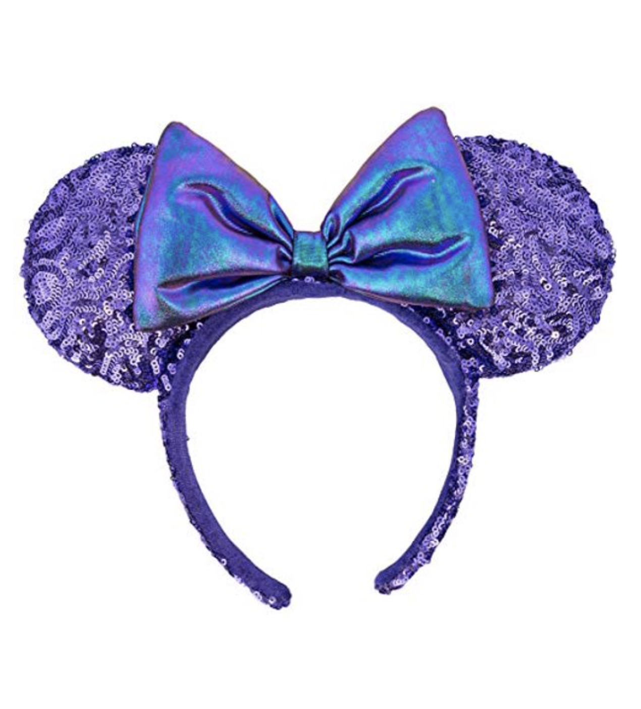 Potion Purple Sequin Irridescent Bow Minnie Mouse Ears Headband