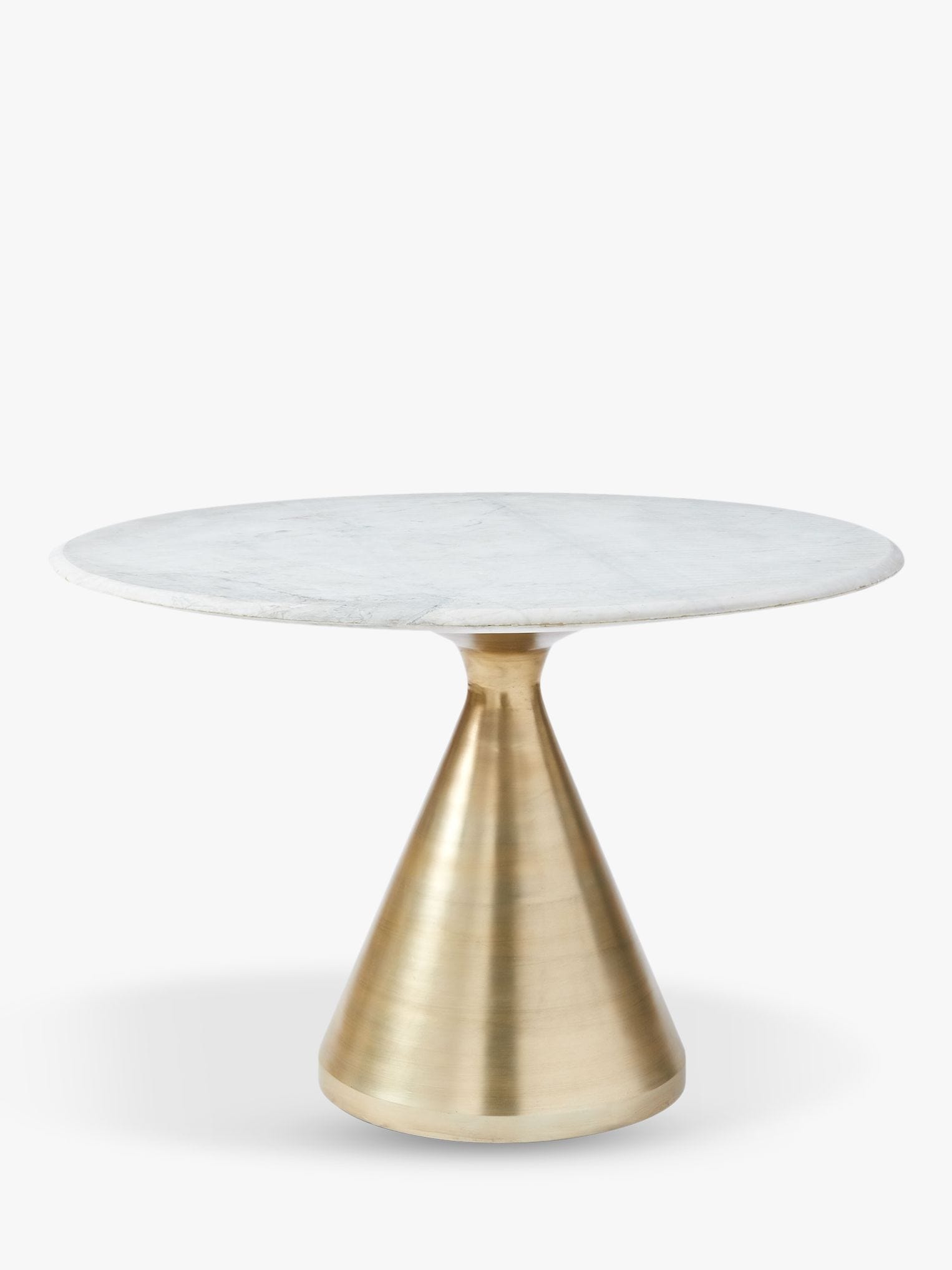 west elm Silhouette Marble 4 Seater Pedestal Dining Table, Bronze