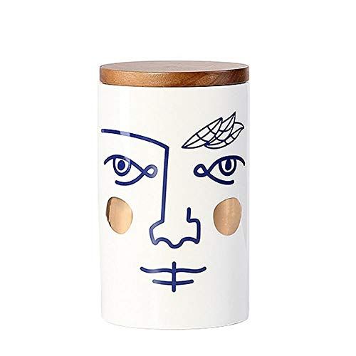 Redson Modern Face Pattern Ceramic Cookie Jar