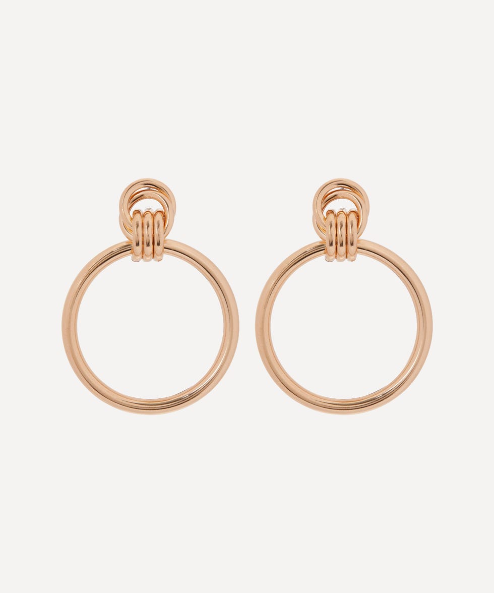 Gold-Plated Large Love Knot Door Knocker Drop Earrings