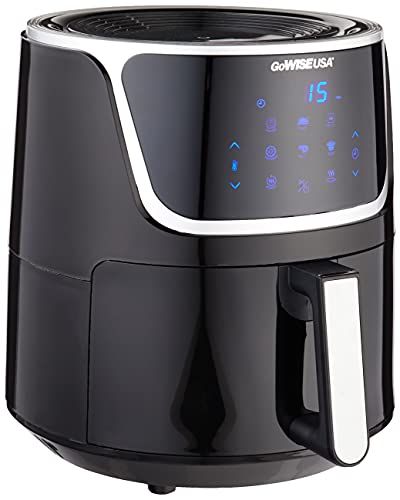 GoWISE USA 5 Qt. Black Air Fryer with Duo Touchscreen Display
