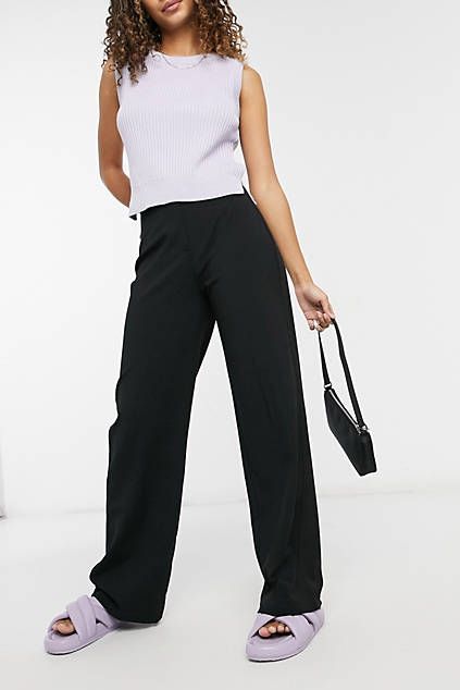 Wide Leg Slouchy Dad Tailored Pants 