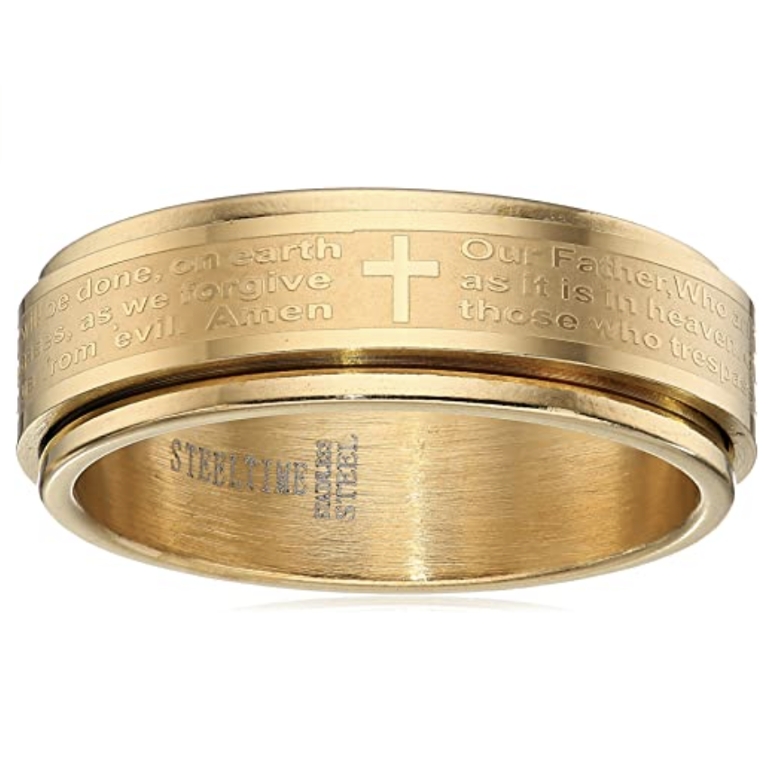Our Father Prayer Spinner Band Ring
