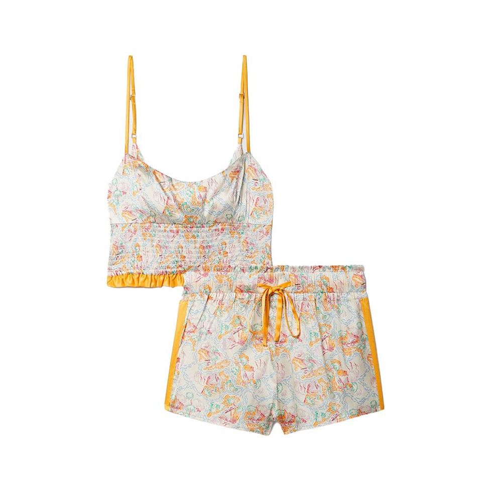 Lia Rickie Shirred Printedn Pajama Set